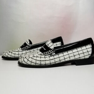 G.H. Bass Women's Whitney Tweed Weejuns Penny Loafers Size 7.5 Blk/Wht NWT
